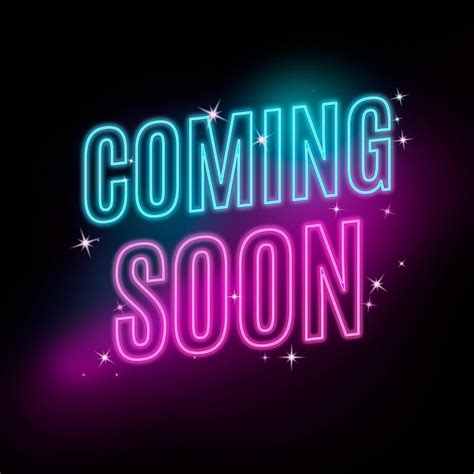 Coming Soon Word Neon Typography Premium PSD Rawpixel