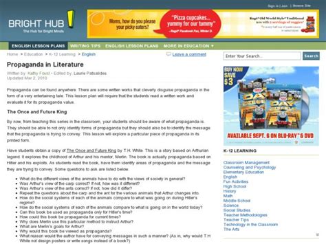 Propaganda In Literature Lesson Plan For 7th 10th Grade Lesson Planet
