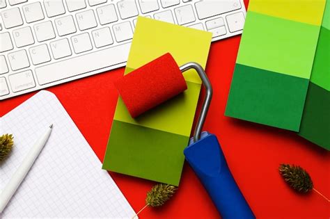 premium photo concept  colors  design color palettes top view