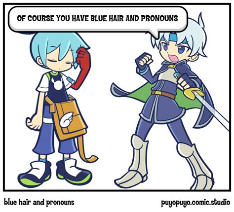 Blue Hair And Pronouns Comic Studio