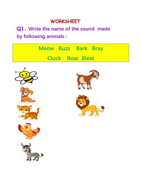 Animal Sounds Akaur31 Live Worksheets