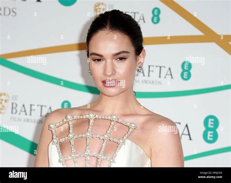 Lily James Attends The Ee Bafta Film Awards 2023 At The Royal Festival