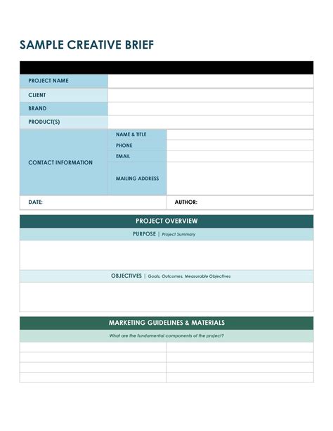 50 Useful Design Brief Templates (Free Creative Brief) ᐅ TemplateLab
