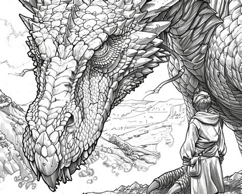 detailed dragon coloring pages fantasy art set   digital