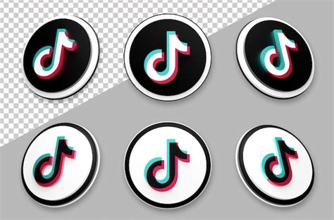 Premium Psd D Style Tik Tok Social Media Logo Set