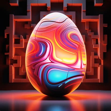 Premium Photo | A colorful egg with a colorful design on the bottom.