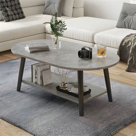Contemporary Wood Coffee Table With Modern Style And Four Leg Base