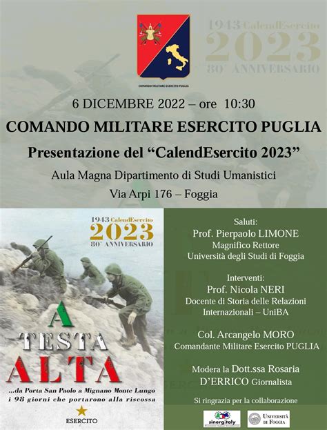 Presentazione Del Calendario Dell Esercito Intitolato A Testa