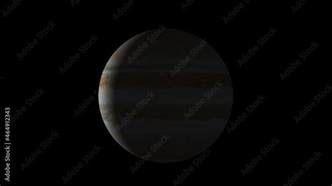 Beautiful planet of Jupiter animation. Jupiter is rotating. Milky Way ...