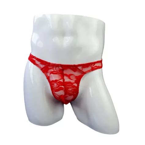 SISSY HOMMES SEXY Culotte Dentelle Maille Bikini String Lingerie Sous