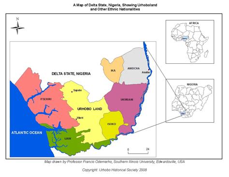 A Map of Delta State, Nigeria, Showing Urhoboland and Other Ethnic ...