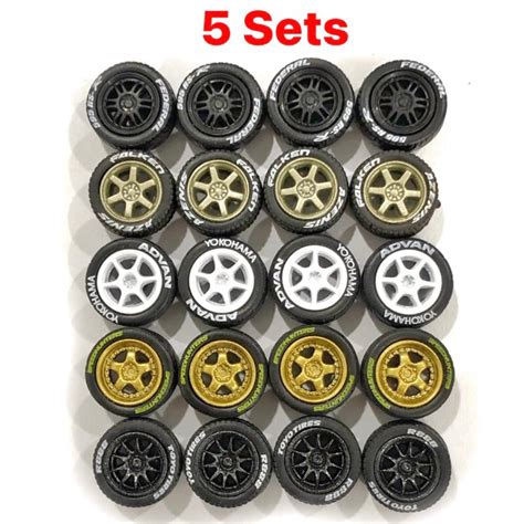 1 64 Tayar Getah Fit 1 64 Hot Wheels Custom Rim JDM Long Axle Rubber Tyre 5 Set Shopee Singapore