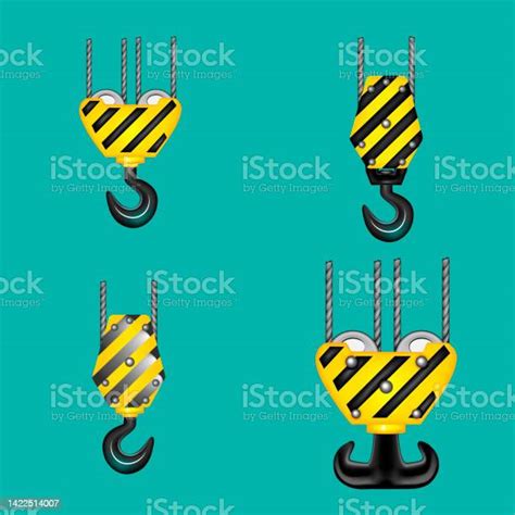 Ilustración De Gancho Industrial Conjunto De Ganchos Para Grúas De