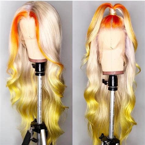 US Ulovewigs Human Virgin Hair Ombre Honey Blonde Pre Plucked Lace Front Wig Free