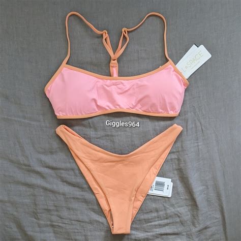 L Space Swim Lspace Pamela Bikini Top Crystal Pink Tangy Orange Poshmark
