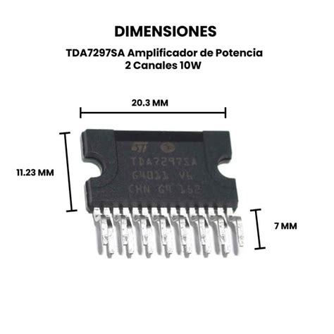 TDA7297SA Amplificador De Potencia 2 Canales 10W UNIT Electronics