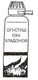 Аэрозольные и углекслотно-бромэтиловые огнетушители.