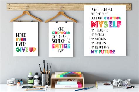 Teacher Poster Bundle Motivational Inspiration Classroom Decor Etsy Inspirational Classroom