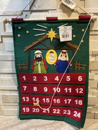 Advent Calendar Felt Christmas Fabric Countdown Wall Hanging Hobby