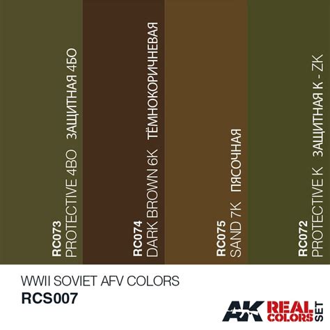 Ak Interactive Real Color Set Wwii Soviet Afv Colors Set Traudls