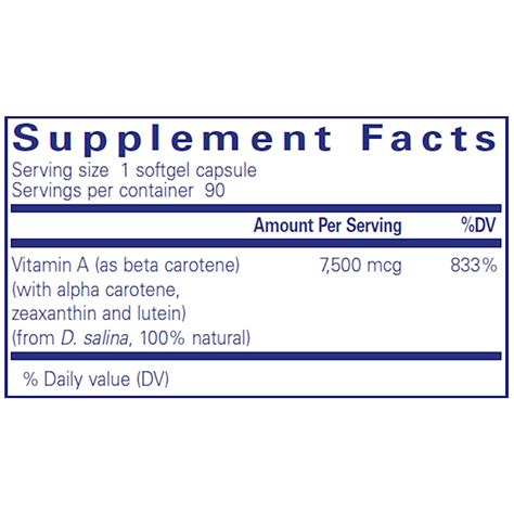 Beta Carotene 7500mcg 90c Pure Encapsulations Arcana Empothecary