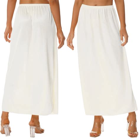Alvivi Women S Satin Half Slip Smooth Long Underskirt Skirt Long Slips For Dresses Lingerie Long