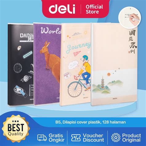 Jual Deli Pvc Cover Notebook Buku Catatan Agenda B5 Cover Plastik