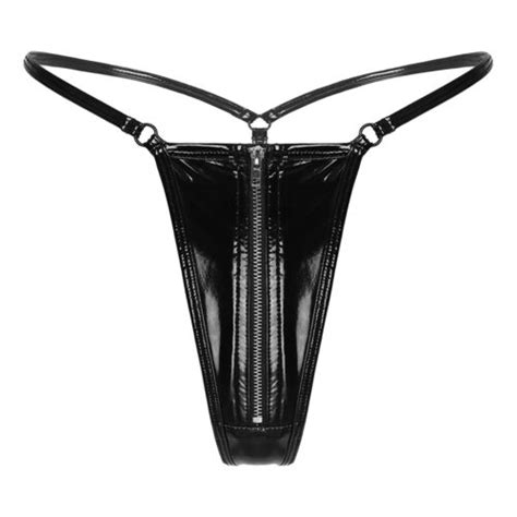 Women Pvc Lingerie Latex G Strings Panties Zipper Micro Thong Low Rise Club Wear Ebay