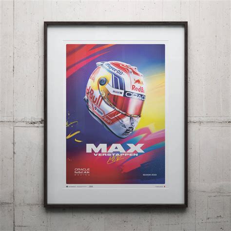 Max Verstappen | 2023 Helmet | Oracle Red Bull Racing Poster | Automobilist