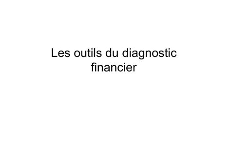 solution les outils du diagnostic financier studypool