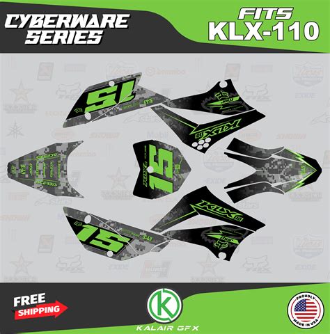 Kalair Gfx Graphics Kit For Kawasaki Klx Cyberware