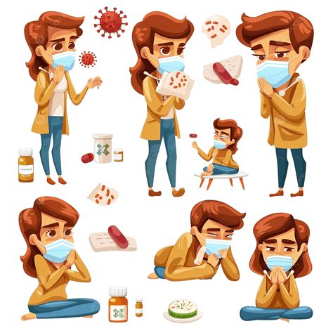 Gejala Ilustrasi Vektor Influenza, Flu, Influensa, Sakit PNG Transparan