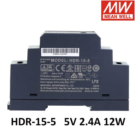 Original Mean Well Hdr 15 5 85 264v Ac To Dc 5v 24a 12w Meanwell Ultra