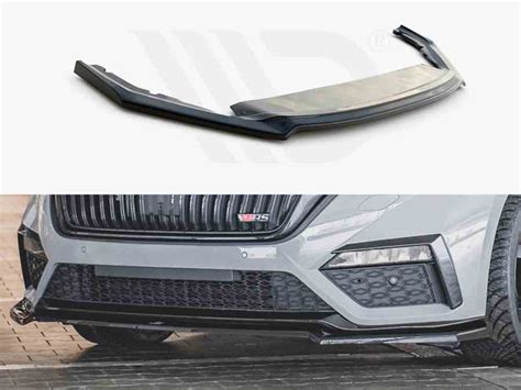 Maxton Front Splitter V Skoda Octavia Rs Mk Textured For