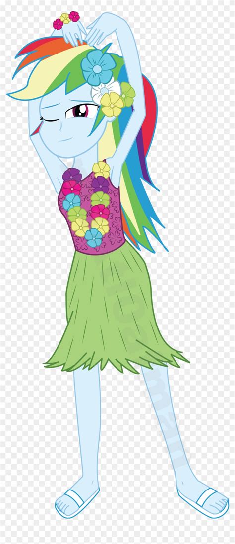 Luau Rainbow Dash By M3atl0afman Luau Rainbow Dash Eqg Rainbow Dash Bikini Free Transparent
