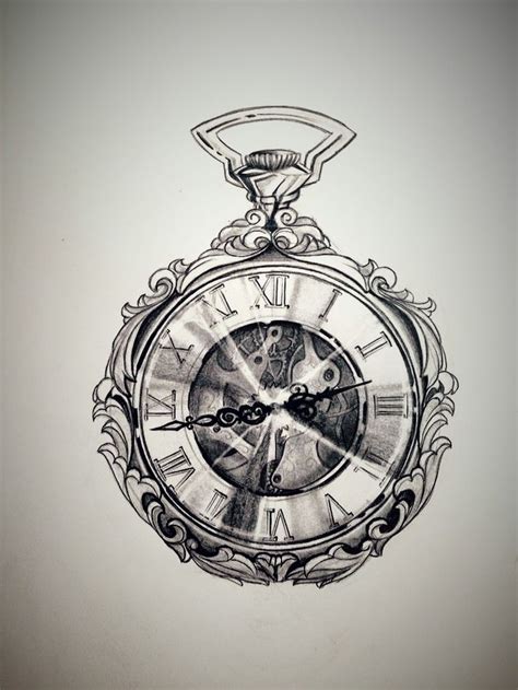 Pocket Watch Tattoo Design