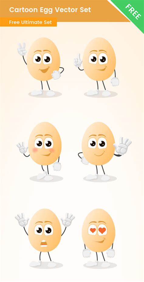 Cartoon Egg Vector Set - Vector Characters