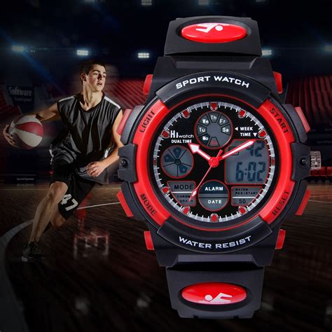 Montre De Sport Pour Enfants Hiwatch Num Rique Etanche Rouge