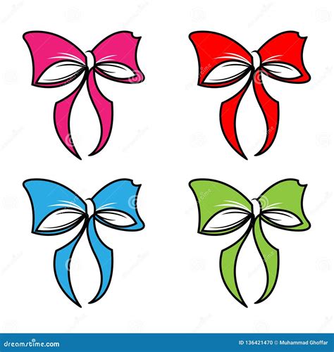 Bow Vector Cartoon Bowknot Or Ribbon For Decorating Ts On Christmas