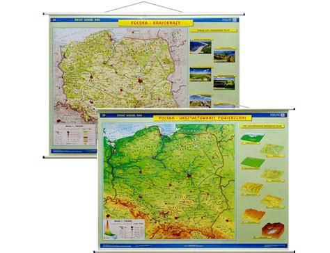 Polska Ukszta Towanie Powierzchni Krajobrazy Mapa