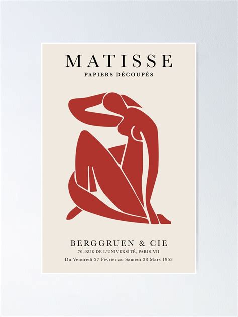 Henri Matisse Nude Paper Decoupes Art Red Matisse Cutout S Poster For Sale By Re Make
