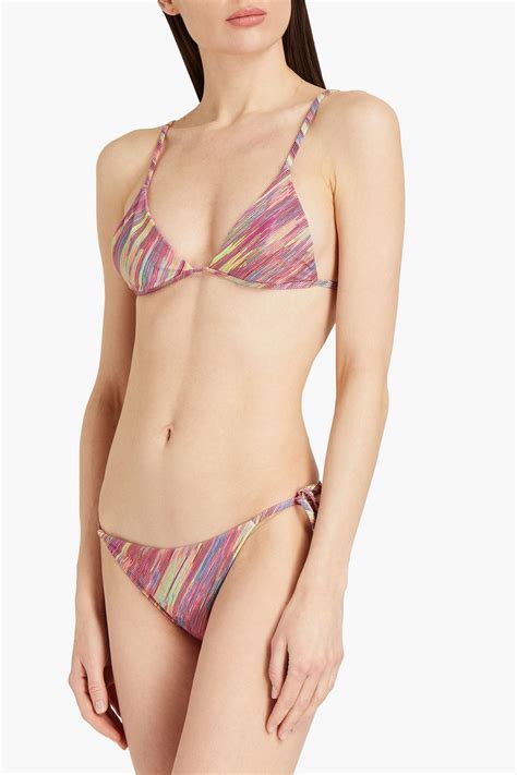 ONIA Remi Printed Triangle Bikini Top THE OUTNET