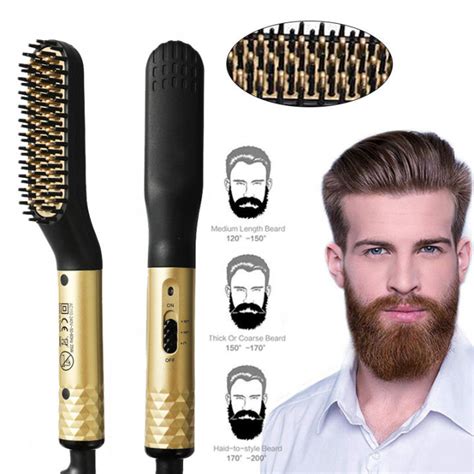 Electric Hot Comb Straightener Multifunctional Quick Heated Men Beard Care Brush Beard Anti