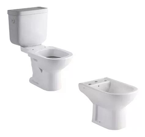 Combo Bari Ferrum Bidet Inodoro Largo Deposito Dual Cs