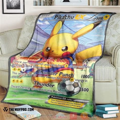 Pokemon Pikachu Ex Soft Blanket Pixeltee