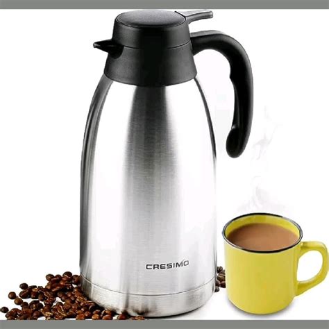 Oz Thermal Carafe Insulated Stainless Steel Double Walled Vacuum Flask Thermos For Keeping Hot