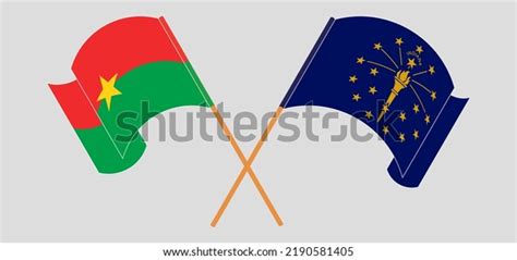 Crossed Waving Flags Burkina Faso State Stock Vector Royalty Free