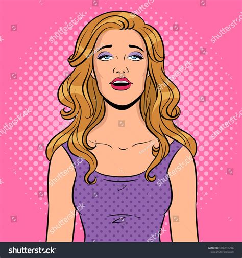 Blissful Beauty Young Woman Pop Art Stock Vector Royalty Free