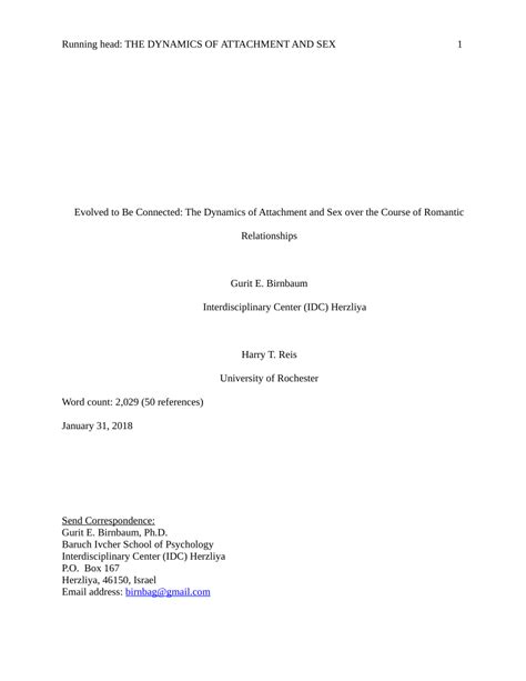 Pdf Evolved To Be Connected The Dynamics Of Attachment And Sex Over The Course Of Romantic