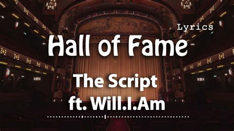 The Script Hall Of Fame Ft Will I Am Lyric Video Youtube